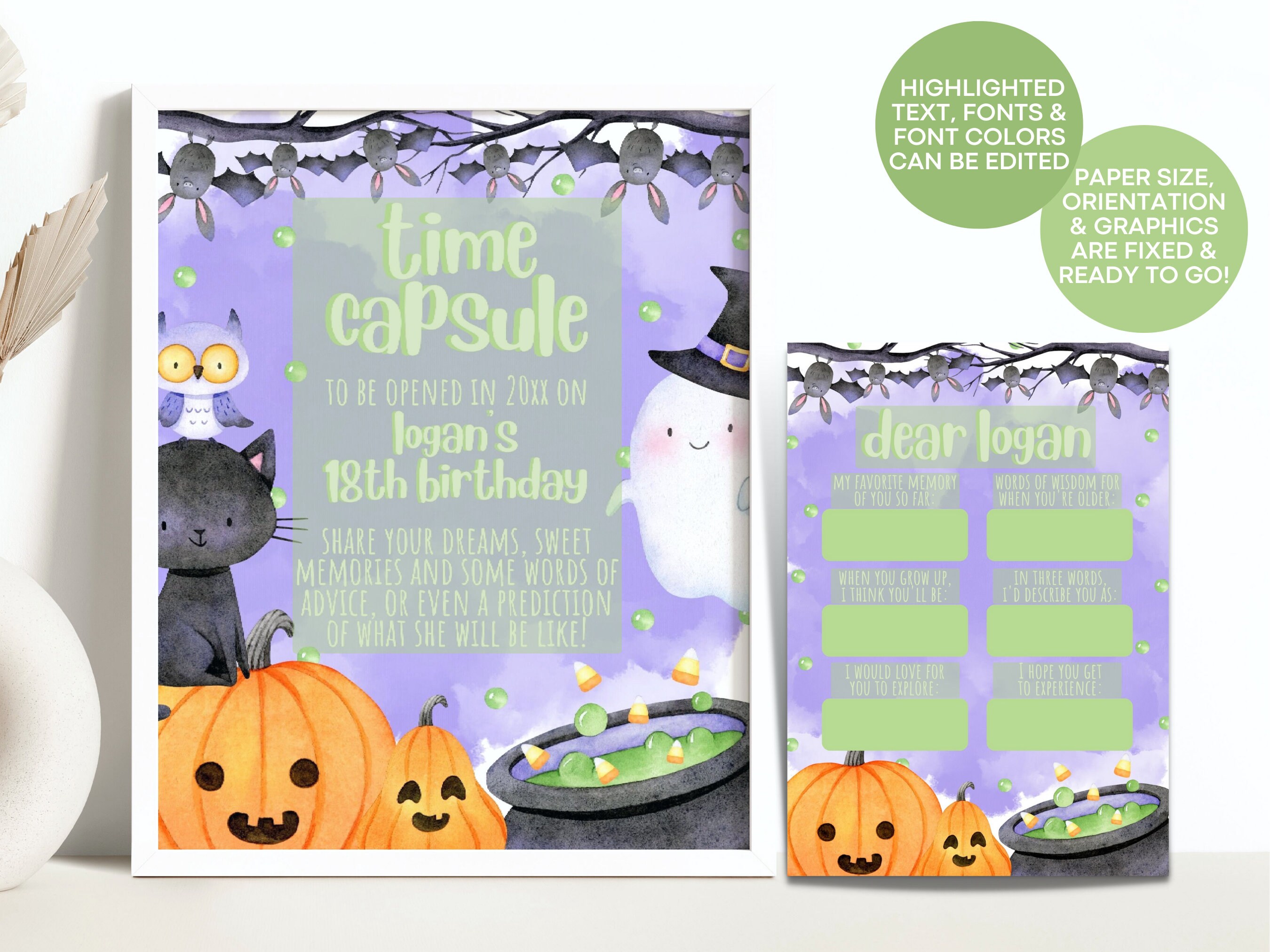Editable Halloween Time Capsule Sign Spooky One Time Capsule - Etsy