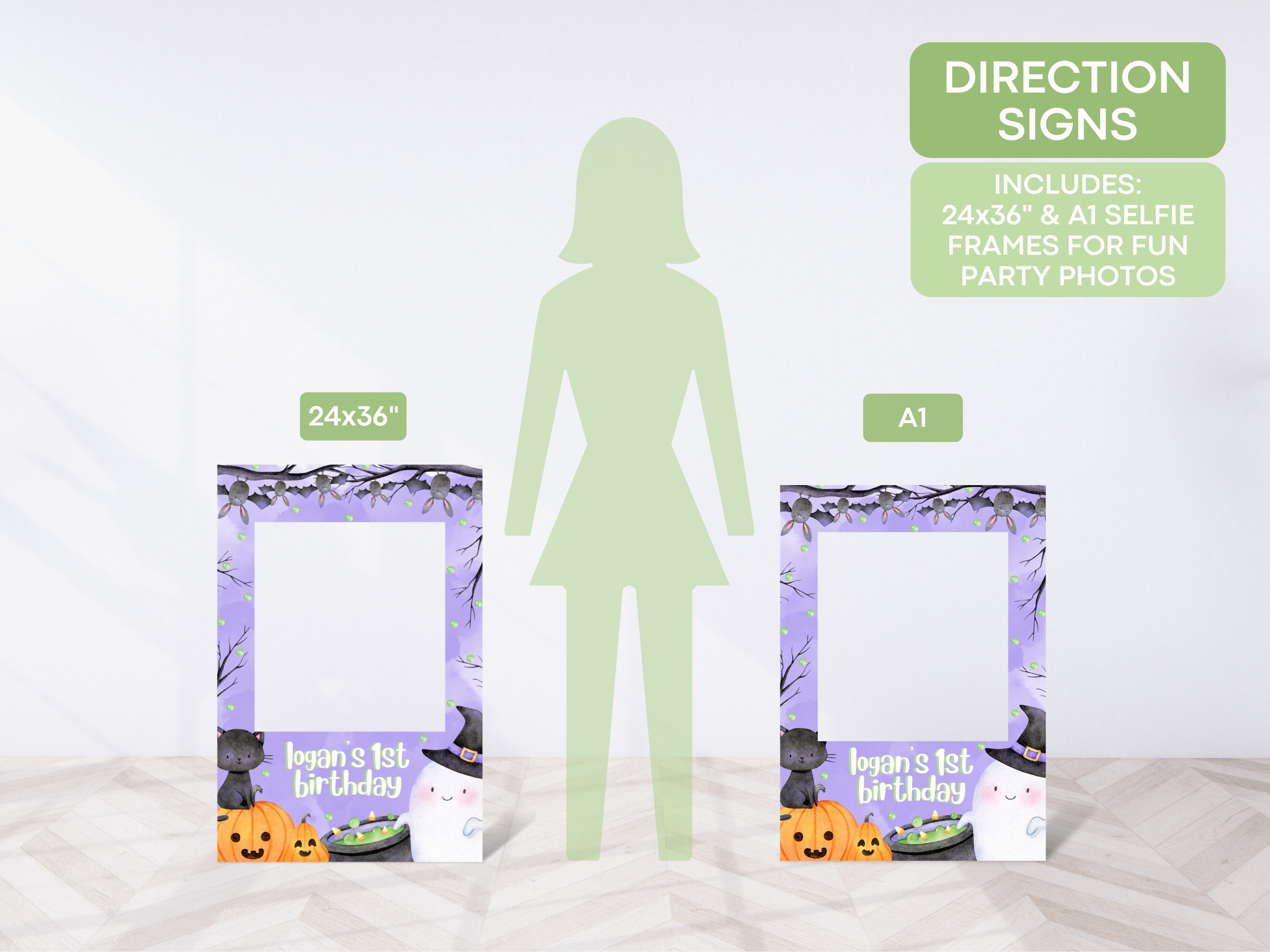 Editable Halloween Selfie Frame, Halloween Photo Booth Prop, Birthday ...