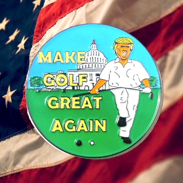 Magnetic Golf Ball Marker, golf accessories, "make golf great again" Hat or belt clip