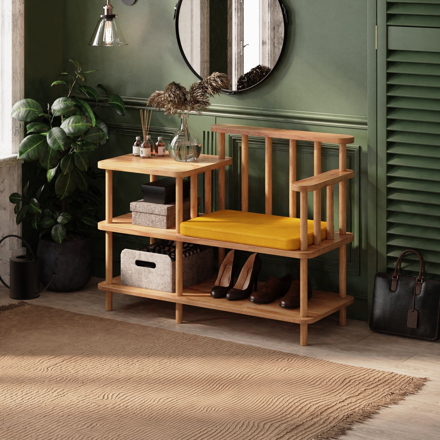 thin entryway shoe storage