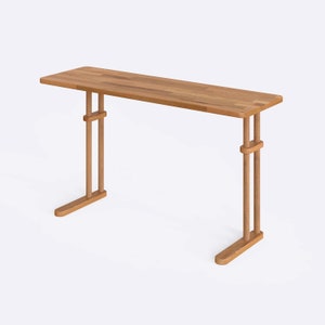 Solid Wood Wide C Table For Couch Demontha Minimalist End image 2