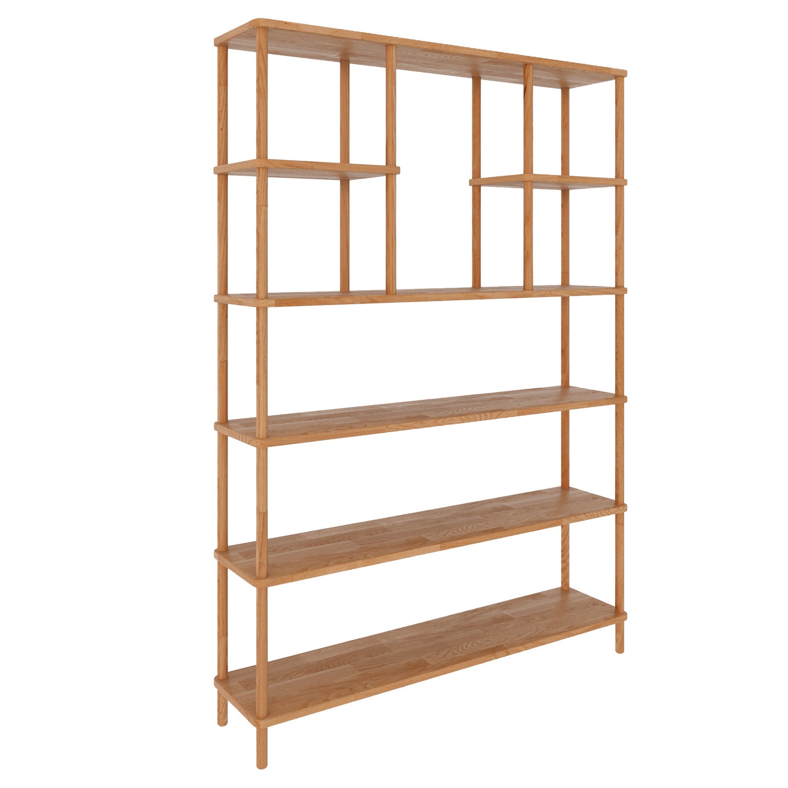 Solid Wood Bookcase With 6 Shelves Demontha Real Wood Etsy