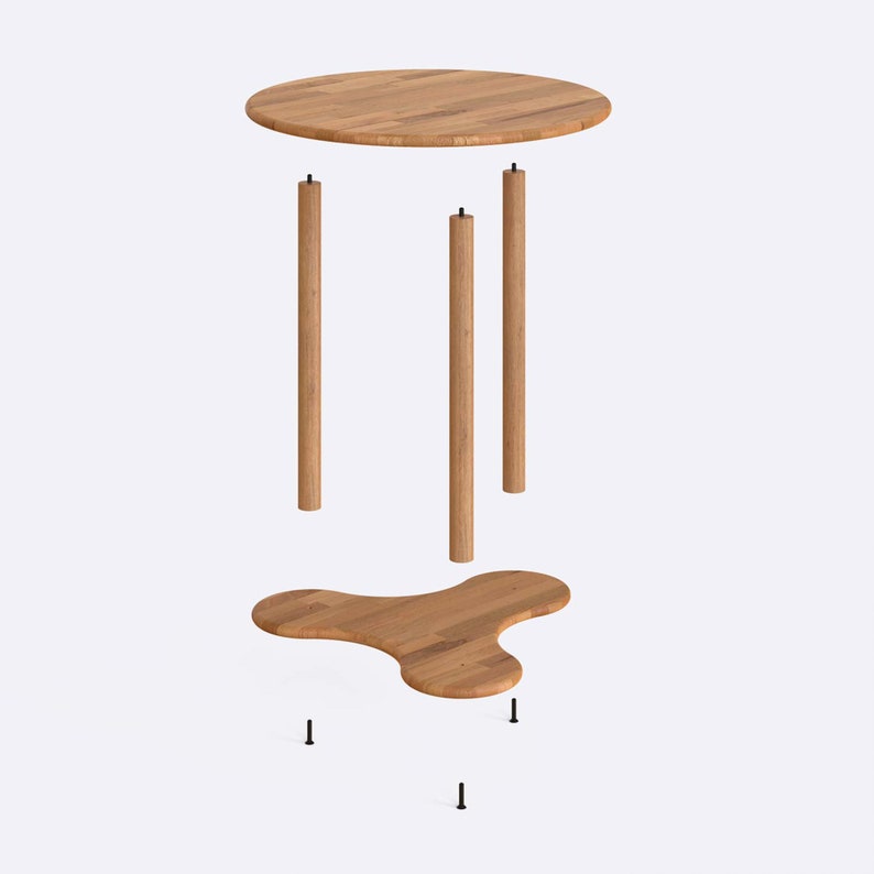 Solid Wood Kitchen Table Small Round Demontha Small Kitchen Etsy