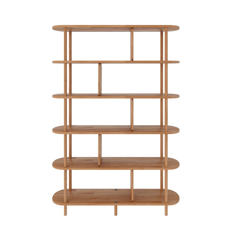 Beech Wood Bookshelf Demontha Etagere Bookcase Minimalist Etsy