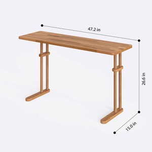 Solid Wood Wide C Table For Couch Demontha Minimalist End image 3