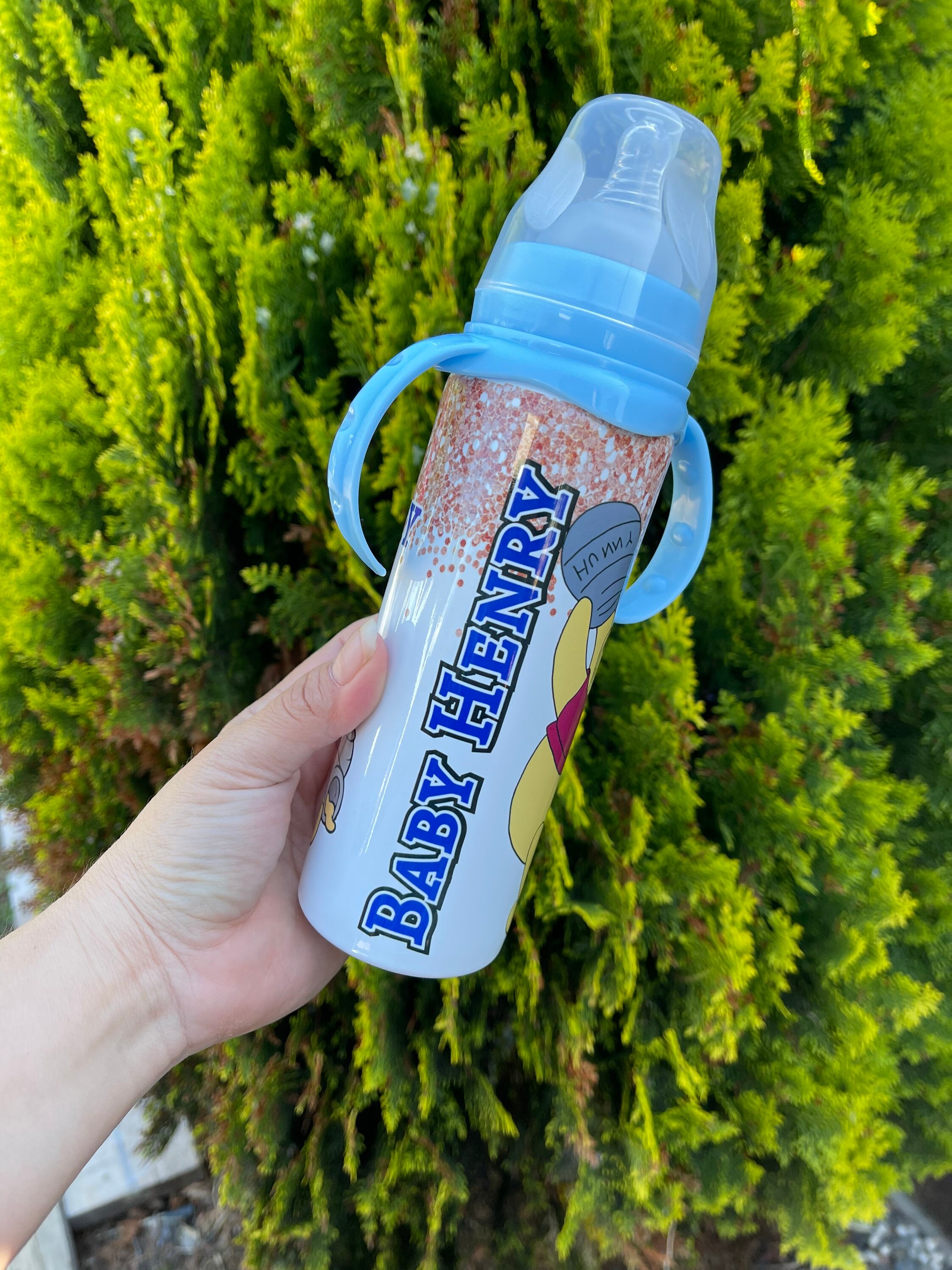 Personalized Baby Bottle Pooh Baby Bottle Name on Baby Bottle Etsy