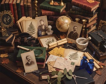 Vintage Curator’s Desk Drawer Mystery Box | Dark Academia Study & Library Decor | Bookish Antique Ephemera