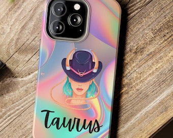 Pastel Colors Cell Phone Cases, I-Phone Covers, Taurus Birth Month May, Zodiac Birthday Gift for Her, Mothers Day, Custom One of A Kind Case