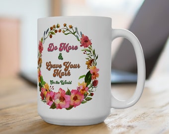 Large Flower Mugs, Birth Flowers Mug, Floral Cups, Grandma Garden, Mothers Day, Birthday Gifts, Inspired Text, Sentimental Gifts, Earth Day