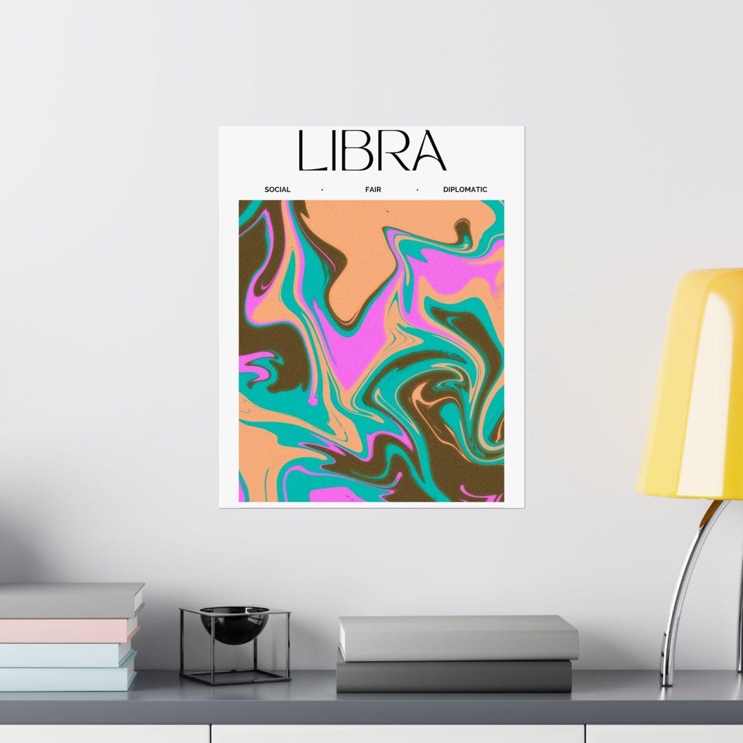 Libra Zodiac Sign Poster, Colorful Astrology Art - Etsy