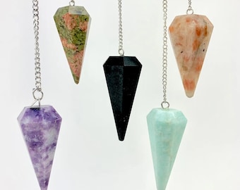 Handmade Pendulum Crystal Infused Gem Stones, Chakra Clearing, Colorful Gems, Spiritual One of a Kind, Sentimental Gift, Birthday Gifts