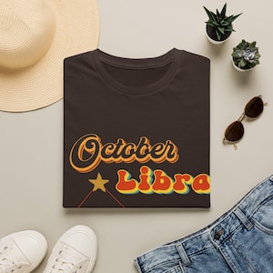 Waage-T-Shirt für Oktober, Sternzeichen-Kleidung, Herbstmode, Halloween, Geschenk für Waage