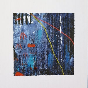 ORIGINAL ABSTRAKTE MALEREI Tangled ll Acryl auf Papier 10 x 10cm Miniatur von Maxine Lee Mackie