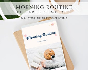 Morning Routine, Fillable Template, Widow's Morning routine, Morning Routine Digital and Printable Worksheet, Fillable PDF Worksheet