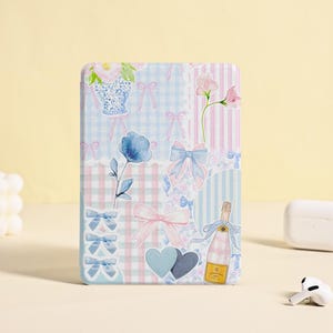 Custodia per Kindle Paperwhite 1/2/3/4 con motivo rosa e blu, custodia per Kindle con funzione di accensione/spegnimento automatico, nuova custodia per Kindle 2024