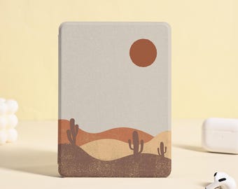 Custodia per Kindle con motivo dipinto a paesaggio per Kindle Paperwhite 1/2/3/4, custodia per Kindle con funzione di accensione/spegnimento automatico, nuova custodia per Kindle 2024