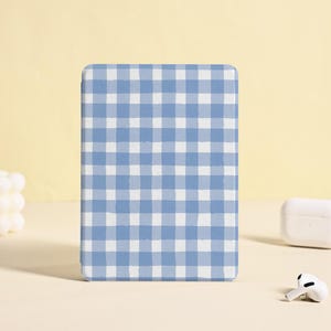 Custodia Kindle a scacchi blu per Kindle Paperwhite 1/2/3/4, custodia Kindle con funzione di accensione/spegnimento automatico, custodia per tutti i nuovi Kindle per Kindle 2024