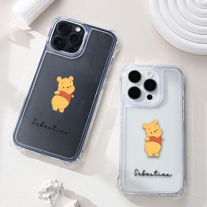 Coque personnalisée Winnie l'ourson pour iPhone avec chaîne, ProMax pour iPhone 16 14 13 12 11, iPhone 15 14 Plus, iPhone 16 14 13 Pro