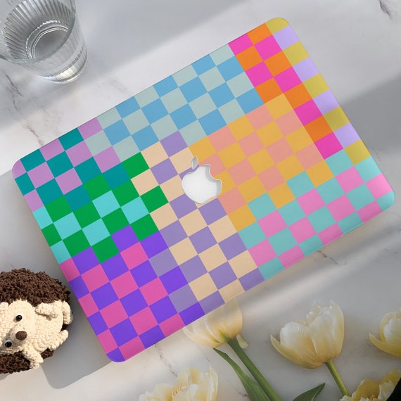 Colorful Lattice Macbook Case: Art Hard Laptop Cover