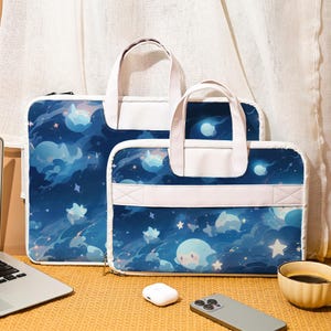 Funda de cuero con dibujos animados para portátil, funda para iPad, funda con asa para portátil de 13, 14 y 16 pulgadas, funda de cuero para iPad Air/Macbook.