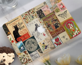 Vintage Patchwork Pictures Macbook Case,Hard Laptop Case for Macbook Air15/13 Pro 13/14/15/16 2020 2021 M2 2022 2023|Macbook Cover
