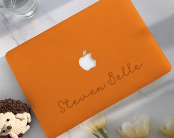 Personalized Orange Macbook Air Case | Hard Laptop Case for Macbook Air 11/13 Pro 13/14/15/16 2020 2021 M2 2022 | Custom Macbook Cover
