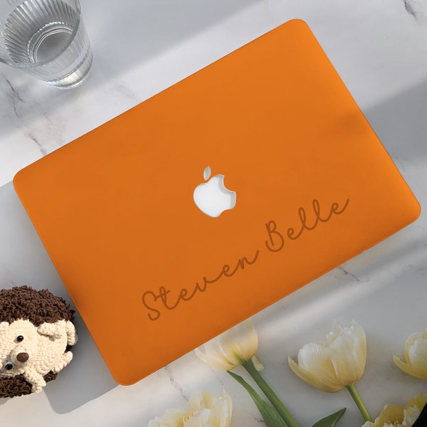 Personalized Orange Macbook Air Case | Hard Laptop Case for Macbook Air 11/13 Pro 13/14/15/16 2020 2021 M2 2022 | Custom Macbook Cover
