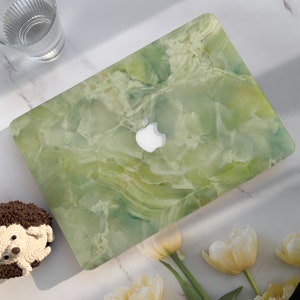 Grüne Marmortextur Macbook Pro 13 inch Hülle | Hart Laptop Tasche für Macbook Air 13/11 Pro 13/14/15/16 2020 2021 M2 2022 |