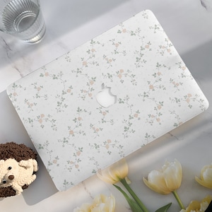 Elegante Blumenkunst Macbook Air M2 Hülle 13.6 Zoll, Macbook Air 15/13 Pro 13 Air 11 Pro 14/15/16 Zoll 2020 2021 M2 2022 2023 Harte Laptoptasche