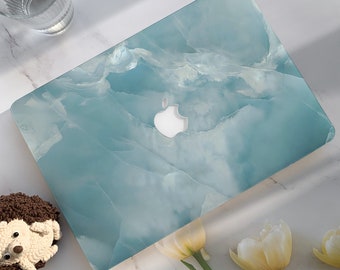 Étui Macbook Texture marbre bleu, étui rigide pour ordinateur portable Art pour Macbook Air 11/13 Pro13/14/15/16 2020 2021 M2 2022 2023 | Couverture Macbook