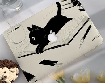 Black Cat Macbook Case: Hard Laptop Cover