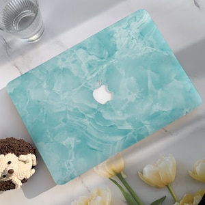 Aquamarine Blue Marble Macbook Air15 Case|Hard Laptop Case for Macbook Air13/11 Pro 13/14/15/16 2020 2021 M2 2022 Cover Active|Macbook Cover