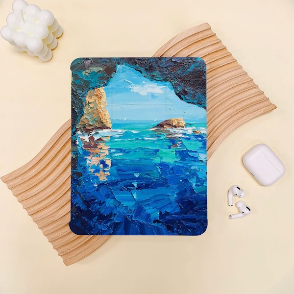 Blue Ocean Painting Art iPad Case Cover For iPad Air 5, New iPad 10 9, 9.7" 10.2" 10.9" 11" 12.9 inch Air Pro mini 6 5 4 3 2022 2021 2020