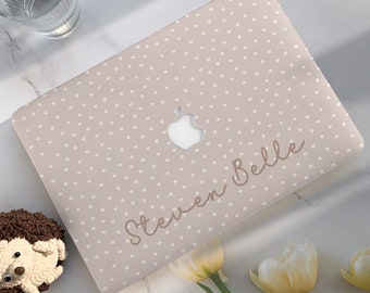 Funda personalizada de lunares para MacBook Air/Pro con nombre personalizado