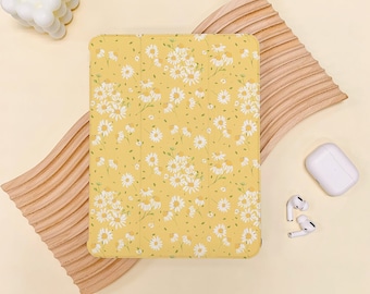 Yellow Daisy Floral iPad Case Cover Cute For iPad 9.7&quot; 10.2&quot; 10.9&quot; 11 inch,iPad Air 2 3 4 iPad mini 6 5 4 3 iPad Pro iPad2022 2021 2020 Case