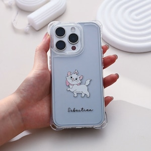 Nom personnalisé Marie Aristochats avec chaîne, ProMax pour iPhone 15 14 13 12 11, iPhone 15 14 Plus, iPhone 15 14 13 12 Pro