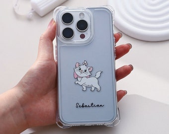 Marie Aristocats Custom Name iPhone Case with Case Chain,iPhone15 14 13 12 11 ProMax Case,iPhone15 14 Plus Case,iPhone15 14 13 12 Pro Case