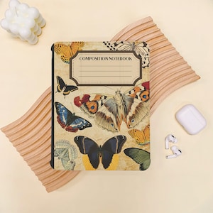 Butterfly Composition Book iPad Case Cover For iPad 9.7&quot; 10.2&quot; 10.9&quot; 11 inch,iPad Air 2 3 4 iPad mini6 5 4 3 iPad Pro iPad2022 2021 2020Case