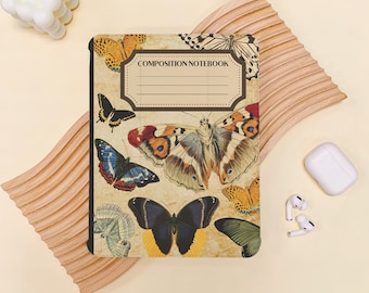 Butterfly Composition Book iPad Case Cover For iPad 9.7&quot; 10.2&quot; 10.9&quot; 11 inch,iPad Air 2 3 4 iPad mini6 5 4 3 iPad Pro iPad2022 2021 2020Case
