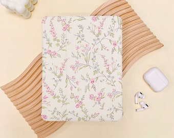 Elegant Pink Flowers Branch iPad Case Cover For iPad Air 5,New iPad 10 9, 9.7" 10.2" 10.9" 11" 12.9 inch Air Pro mini 6 5 4 3 2022 2021 2020