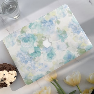 Blue Flower Render Gradient Macbook Air15 Case,Art Hard Laptop Case for Macbook Pro13/14/15/16 Air11/13 2020 2021 M2 2022 2023,Macbook Cover