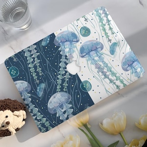 Blue and White Jellyfish New Macbook Case,Hard Laptop Case for Macbook Air15/13 Pro 13/14/15/16 2020 2021 M2 2022 2023|Macbook Cover