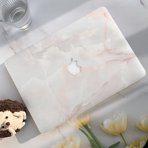 ピンク マーブル パターン テクスチャ Macbook ケース、Macbook Air 15/13 Pro16/14/15/13 2020 2021 M2 2022 2023 用アート ハード ノートパソコン ケース| Macbook カバー