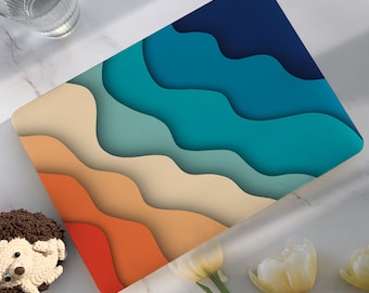 Colored Wave Lines New Macbook Case,Hard Laptop Case for Macbook Air15/13 Pro 13/14/15/16 2024 2026 M5 2025|Macbook Cover,Macbook Neo