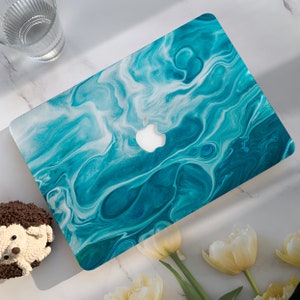 Blue Ocean Wave Macbook Case | Abstract Art Hard Laptop Case for Macbook Air 11/13 Pro 13/14/15/16 2020 2021 M2 2022 2023 | Macbook Cover