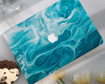 Blue Ocean Wave Macbook Case | Abstract Art Hard Laptop Case for Macbook Air 11/13 Pro 13/14/15/16 2020 2021 M2 2022 2023 | Macbook Cover