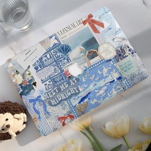 Blue Patchwork Picture New Macbook Case,Hard Laptop Case for Macbook Air15/13 Pro 13/14/15/16 2021 2022 M2 2023 2024|Macbook Cover