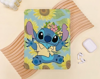 Cute Stitch iPad Case Cover For iPad9.7" 10.2" 10.9" 11 inch,iPad Air4/5/3/2 iPad mini6/5/4/3 iPad Pro,iPad 2022 2021 2020 Case