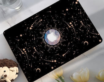 Celestial MacBook-hoes: waarzeggerij-tarotontwerp, harde kaft
