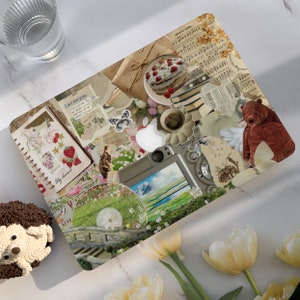 Vintage Style Patchwork Pictures Macbook Case,Hard Laptop Case for Macbook Air15/13 Pro 13/14/15/16 2024 2021 M2 2022 2023|Macbook Cover
